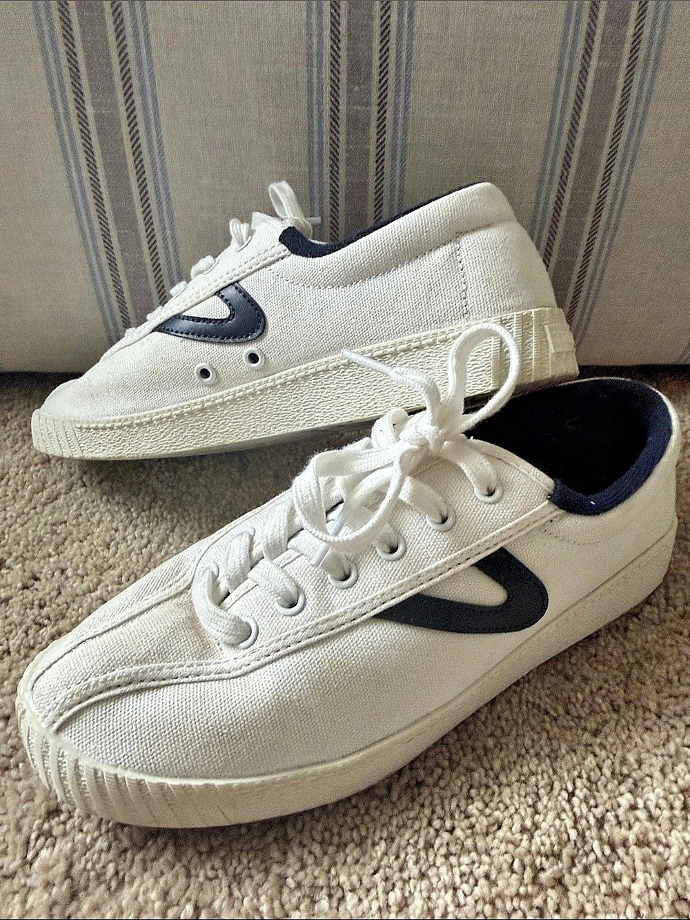 Tretorn Canvas Navy & White Sneakers Size 7